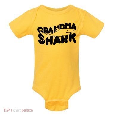 Cute Grandma Shark Baby Bodysuit
