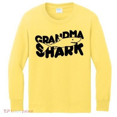 Cute Grandma Shark Kids Long Sleeve Shirt