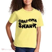 Cute Grandma Shark Kids T-Shirt thumb 2