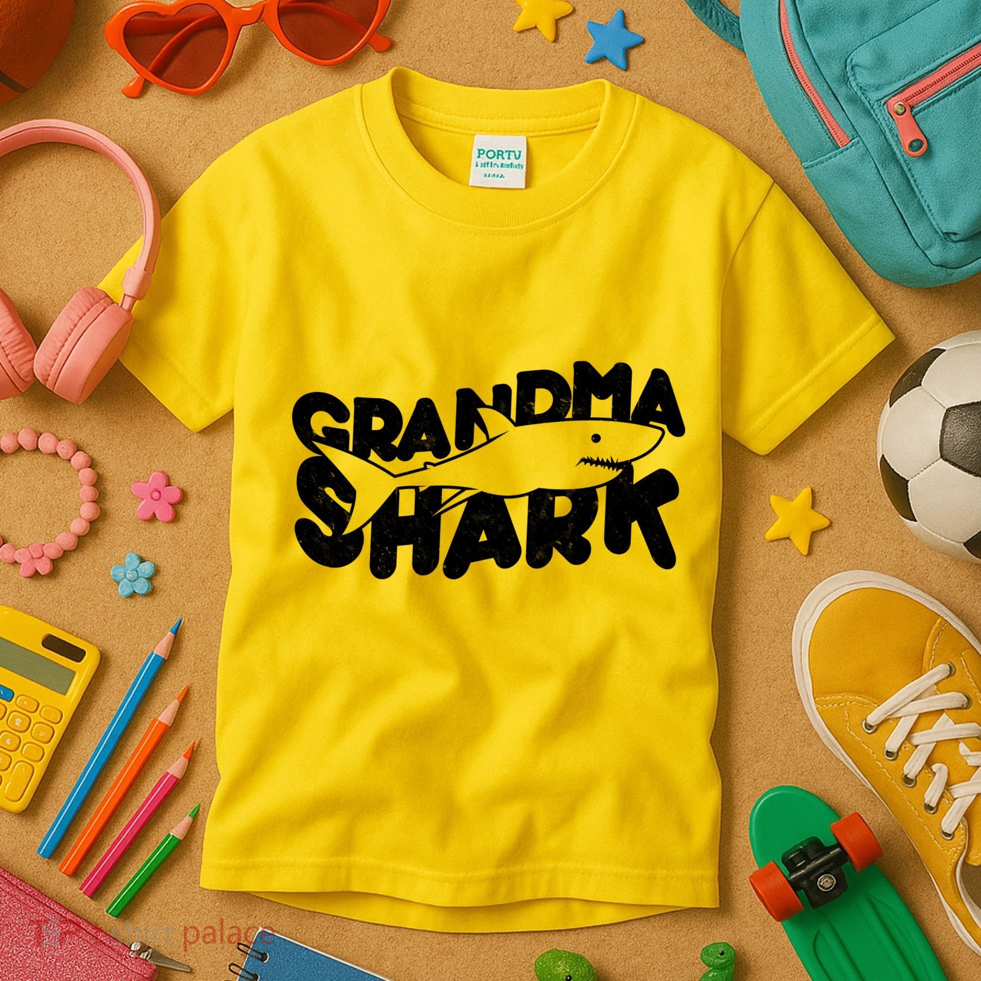 Cute Grandma Shark Kids T-Shirt