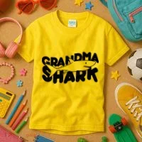Cute Grandma Shark Kids T-Shirt thumb 3