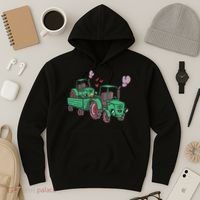 Cute Green Tractor Family Hoodie thumb 3