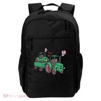 Cute Green Tractor Family Backpack thumb 0
