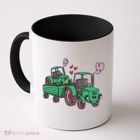 Cute Green Tractor Family Coffee Mug thumb 0