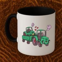 Cute Green Tractor Family Coffee Mug thumb 2