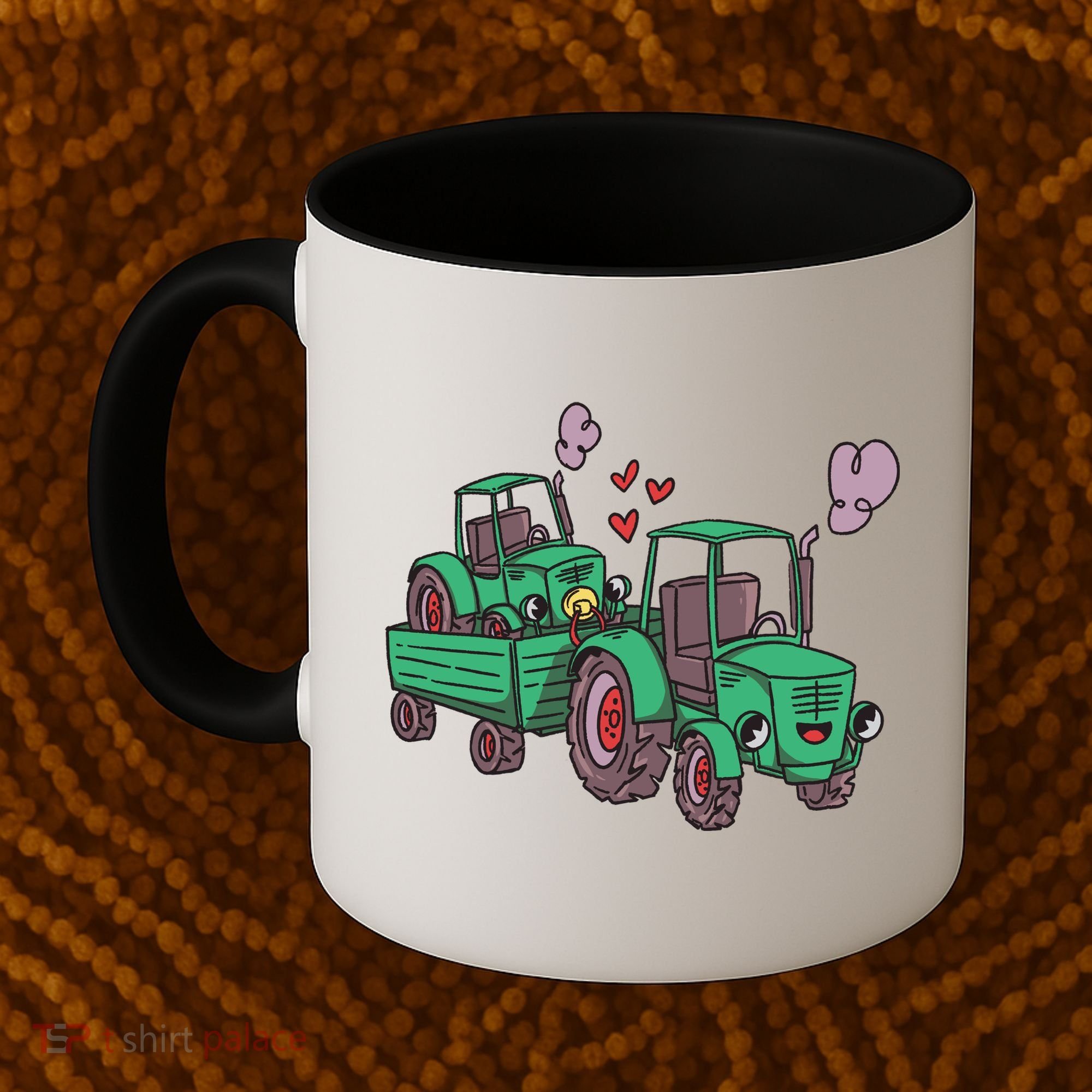 Cute Green Tractor Family Coffee Mug
