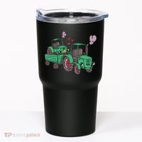 Cute Green Tractor Family Tumbler thumb 0