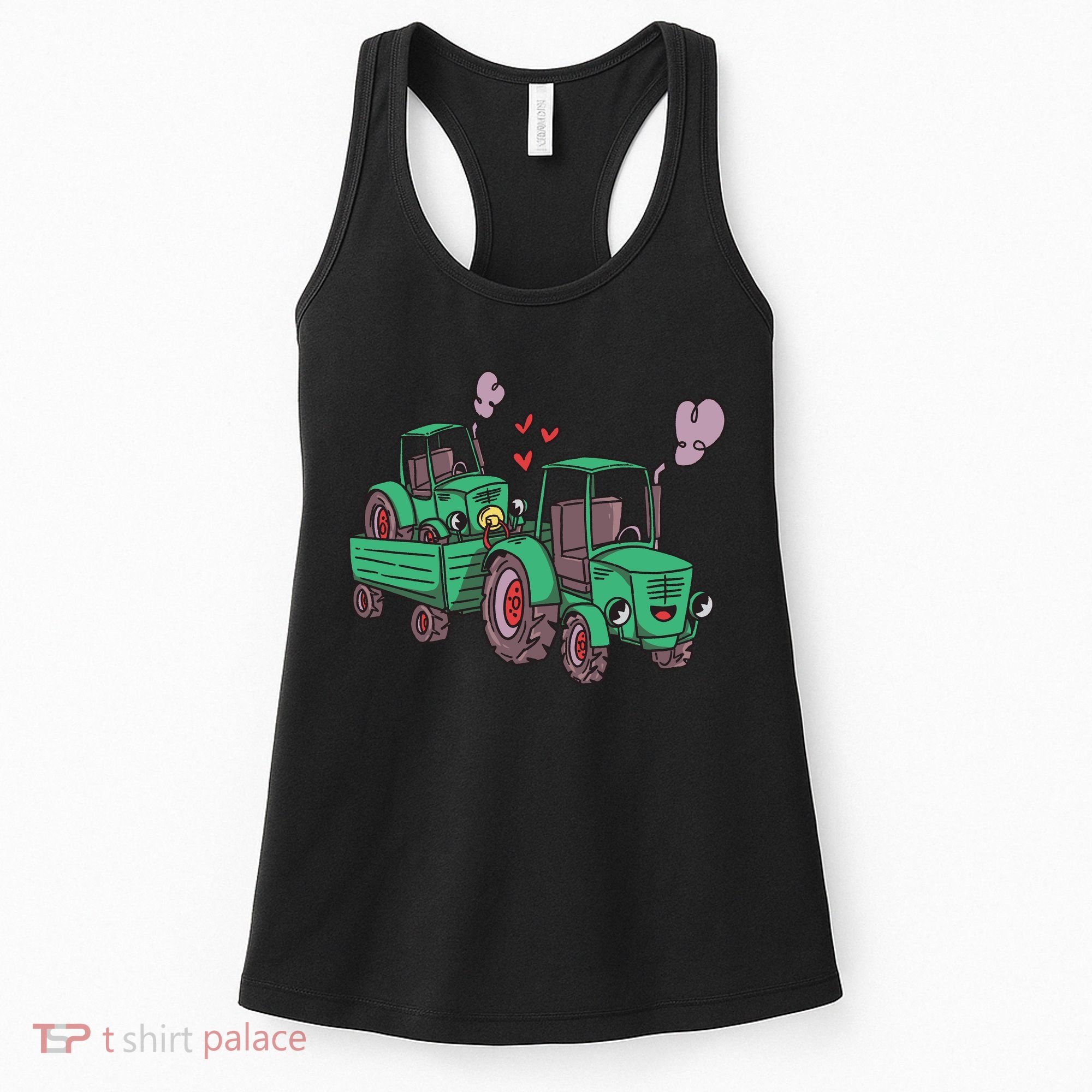 Cute Green Tractor Family Women's Tank Top