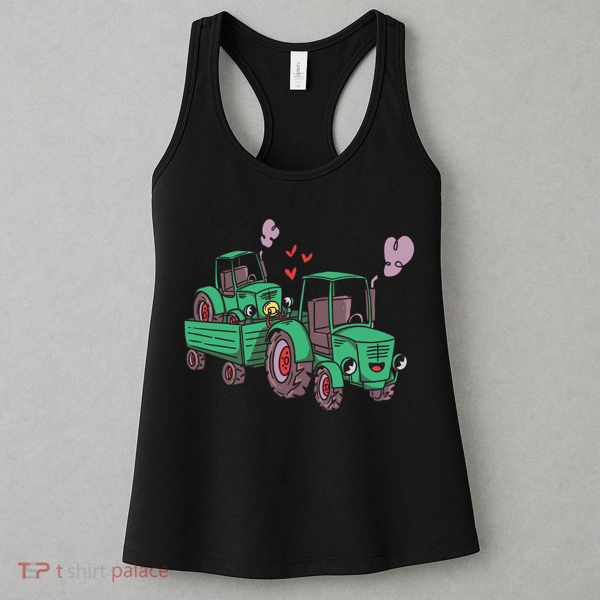Cute Green Tractor Family Women's Tank Top