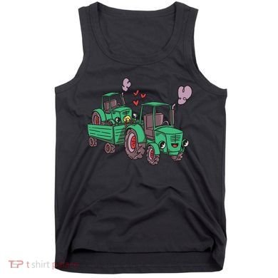 Cute Green Tractor Family Tank Top