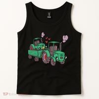 Cute Green Tractor Family Tank Top thumb 2