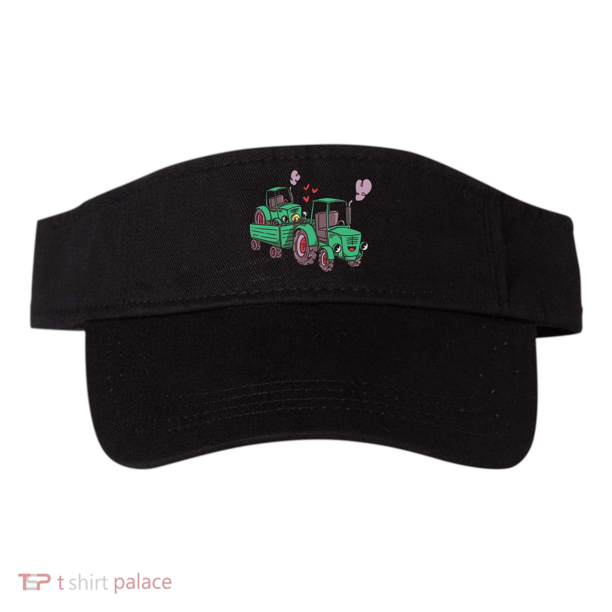 Cute Green Tractor Family Visor