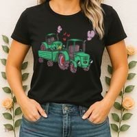 Cute Green Tractor Family Women's T-Shirt thumb 2