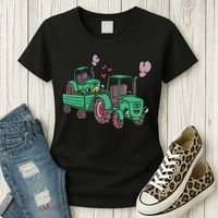 Cute Green Tractor Family Women's T-Shirt thumb 3