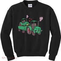 Cute Green Tractor Family Kids Sweatshirt thumb 0