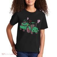 Cute Green Tractor Family Kids T-Shirt thumb 2