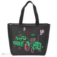 Cute Green Tractor Family Tote Bag thumb 0