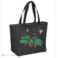 Cute Green Tractor Family Tote Bag thumb 2