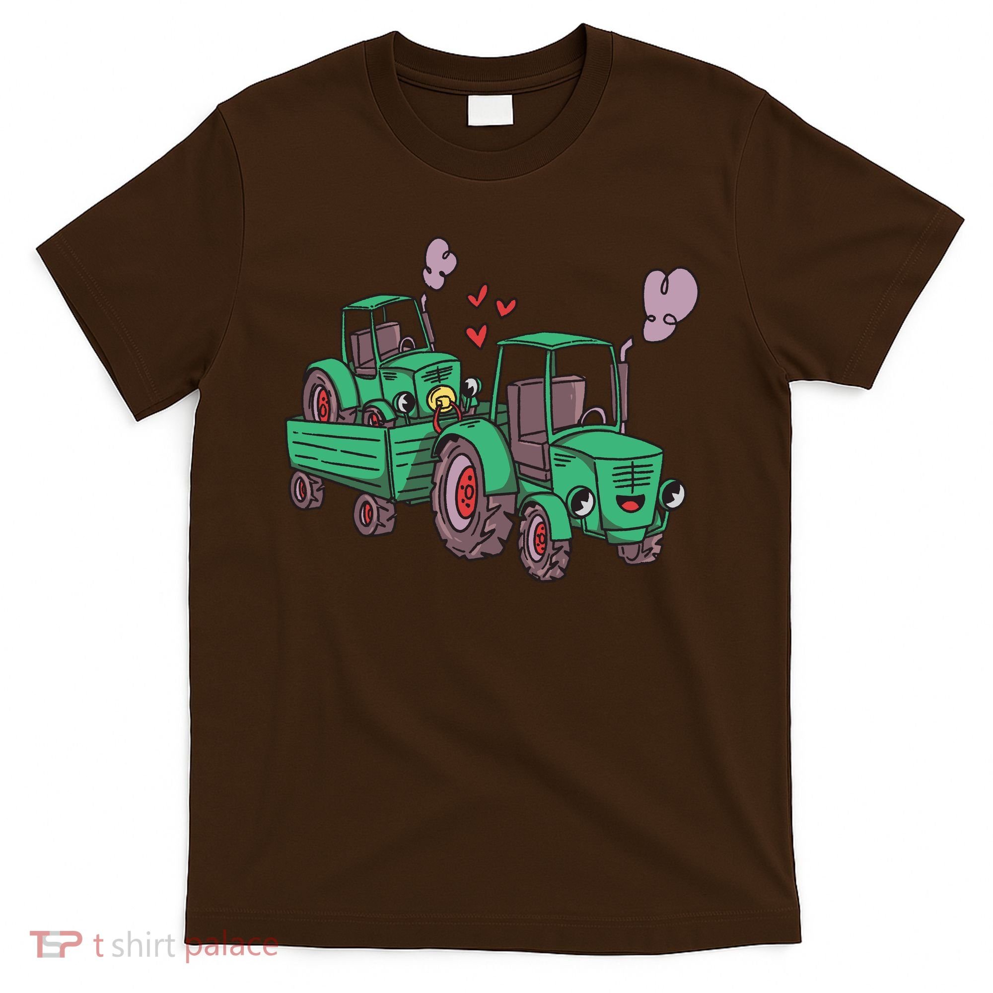 Cute Green Tractor Family T-Shirt