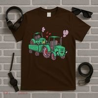 Cute Green Tractor Family T-Shirt thumb 5