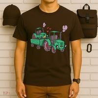 Cute Green Tractor Family T-Shirt thumb 6