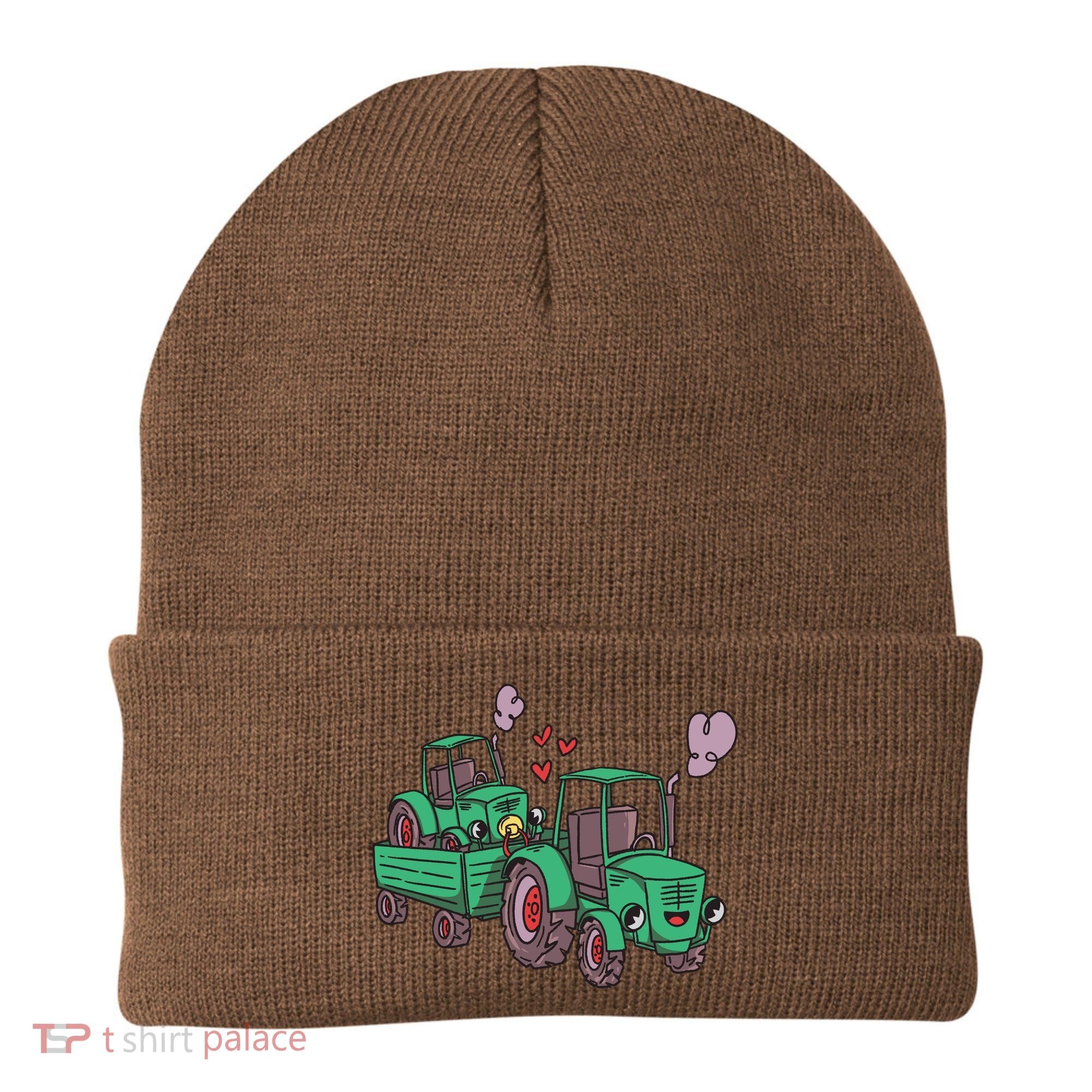Cute Green Tractor Family Beanie