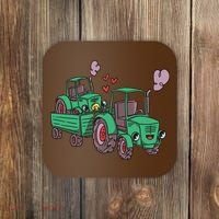 Cute Green Tractor Family Coaster thumb 0