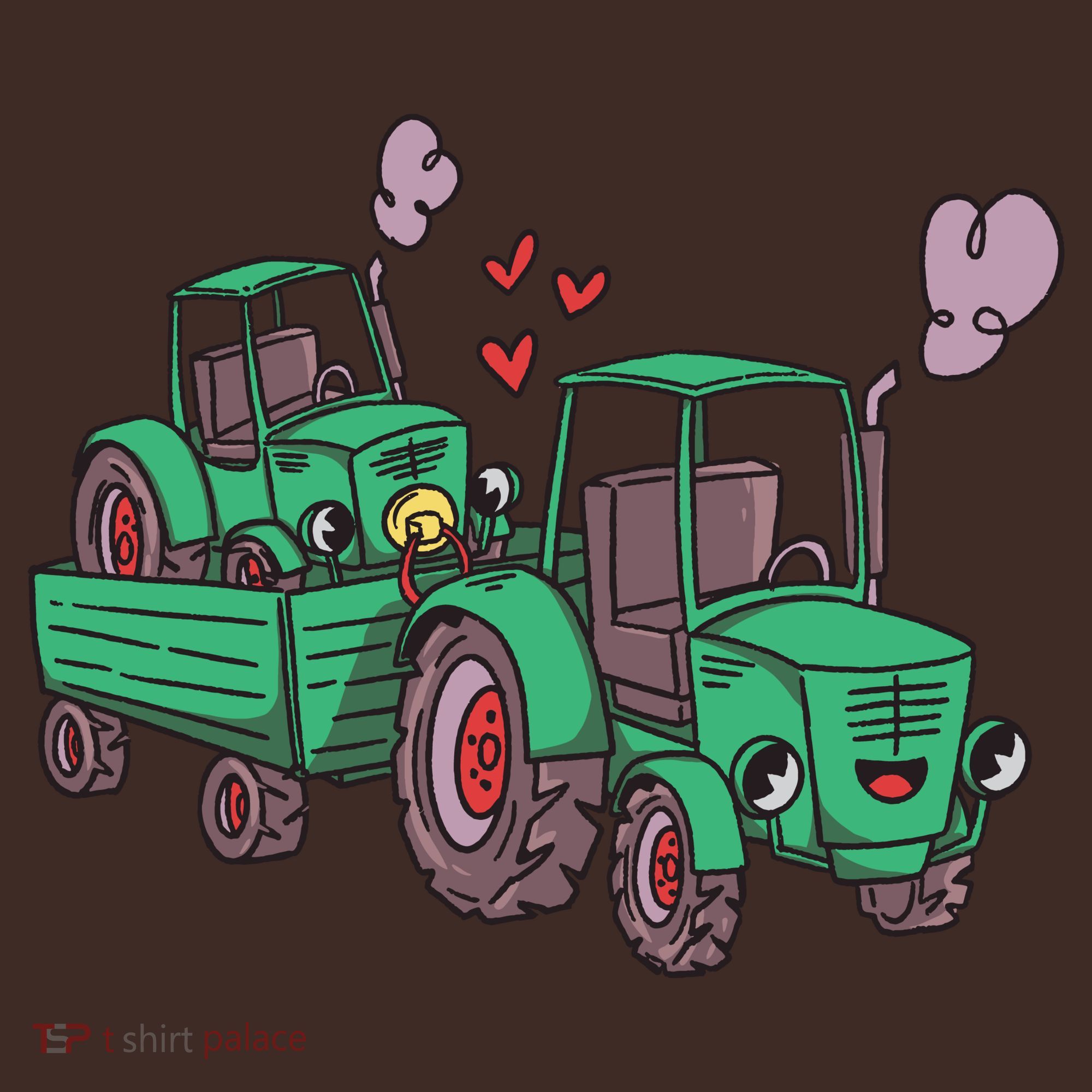 Cute Green Tractor Family Coaster