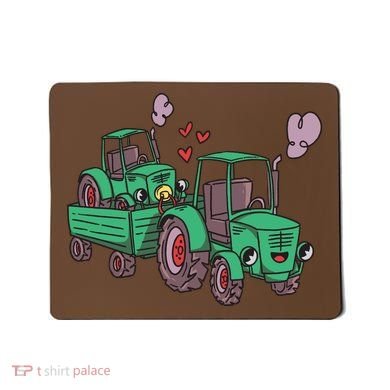 Cute Green Tractor Family Mousepad