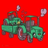 Cute Green Tractor Family Santa Hat thumb 1