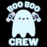 Cute Halloween Boo Boo Crew Band Aid Ghost USA-Made Doggie Bandana thumb 2