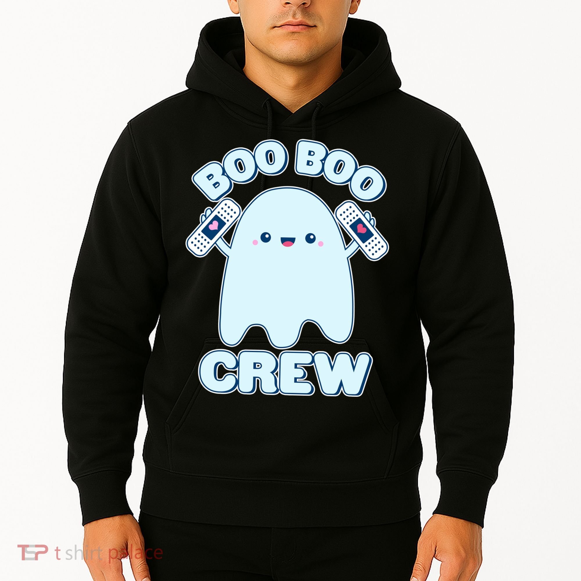 Cute Halloween Boo Boo Crew Band Aid Ghost Hoodie