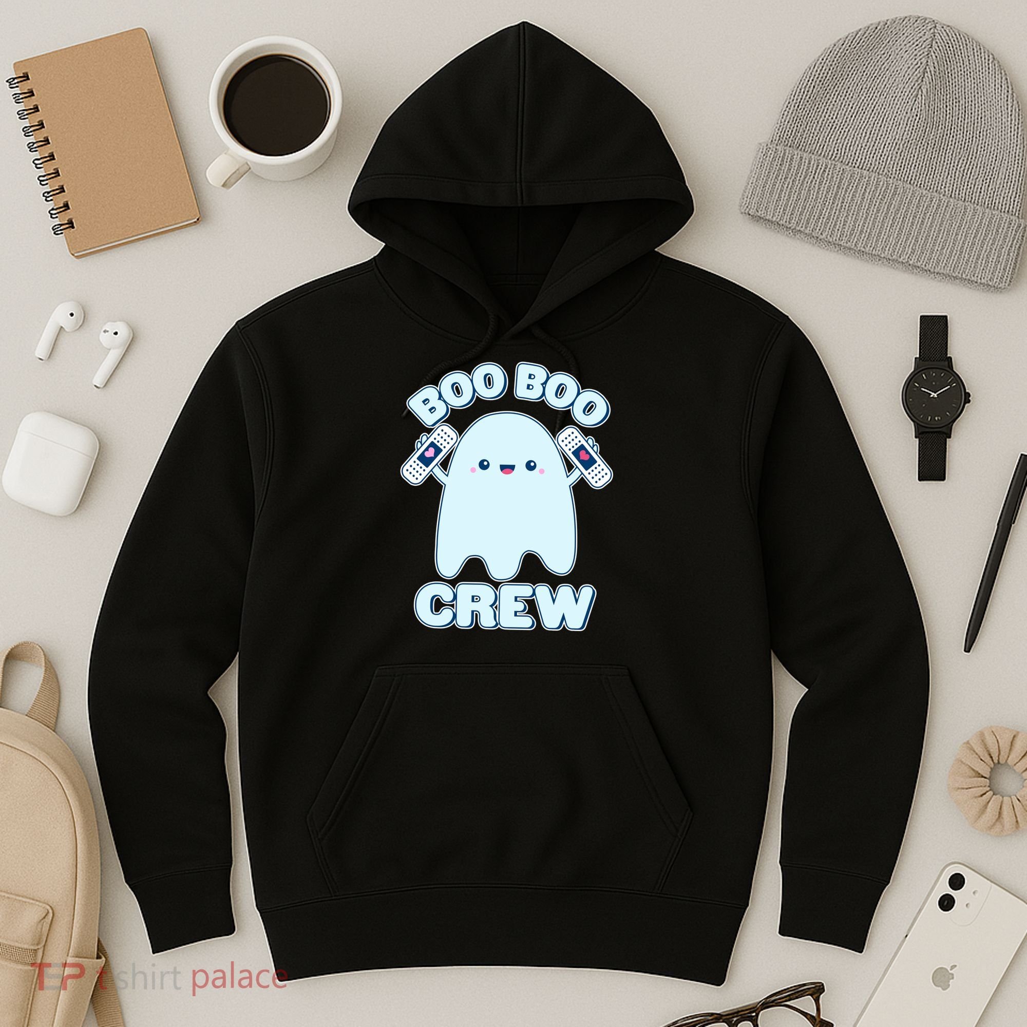 Cute Halloween Boo Boo Crew Band Aid Ghost Hoodie