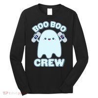 Cute Halloween Boo Boo Crew Band Aid Ghost Long Sleeve Shirt thumb 0