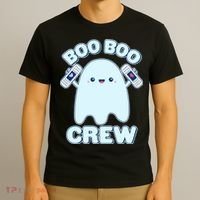 Cute Halloween Boo Boo Crew Band Aid Ghost T-Shirt thumb 3