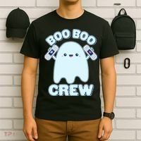 Cute Halloween Boo Boo Crew Band Aid Ghost T-Shirt thumb 6