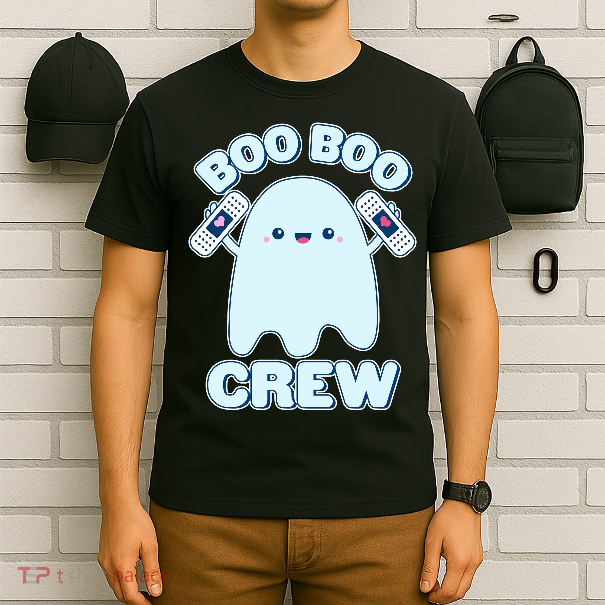 Cute Halloween Boo Boo Crew Band Aid Ghost T-Shirt
