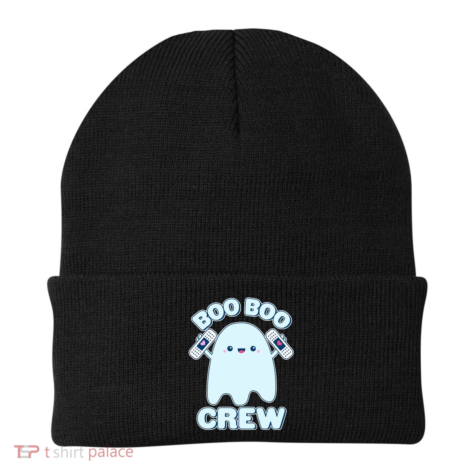 Cute Halloween Boo Boo Crew Band Aid Ghost Beanie