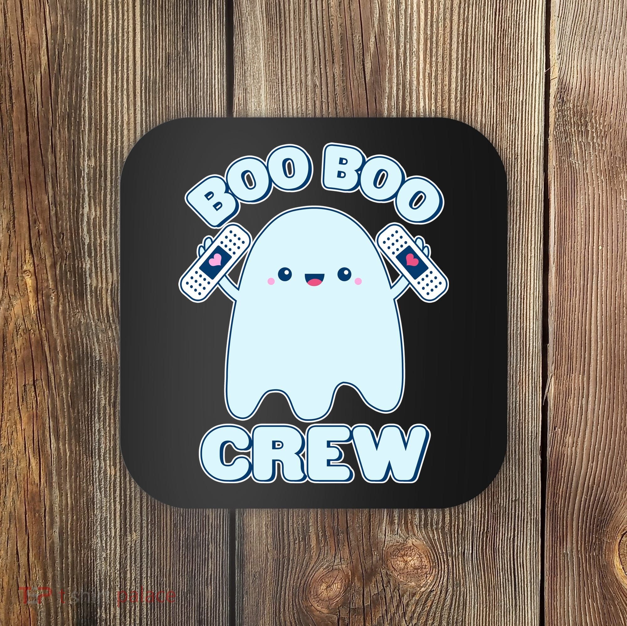 Cute Halloween Boo Boo Crew Band Aid Ghost Coaster
