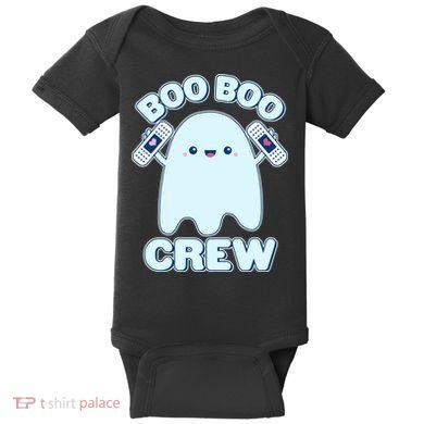 Cute Halloween Boo Boo Crew Band Aid Ghost Baby Bodysuit