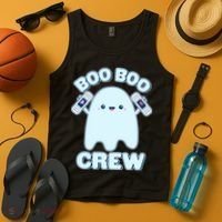 Cute Halloween Boo Boo Crew Band Aid Ghost Tank Top thumb 4