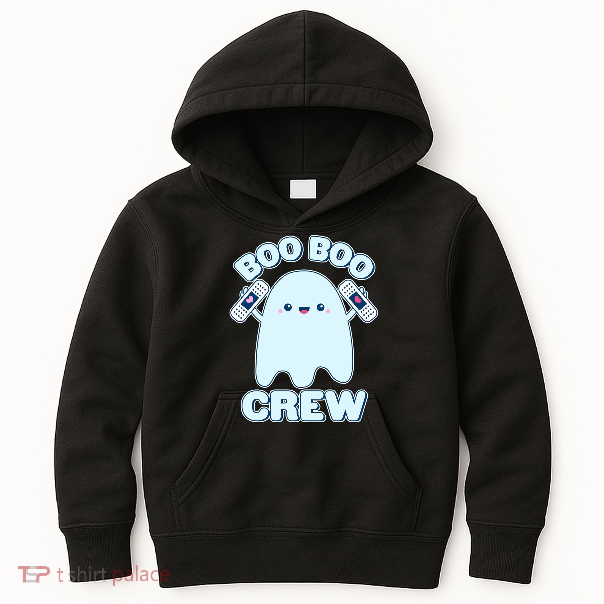 Cute Halloween Boo Boo Crew Band Aid Ghost Kids Hoodie
