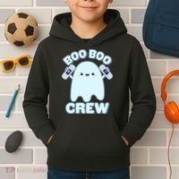 Cute Halloween Boo Boo Crew Band Aid Ghost Kids Hoodie thumb 2