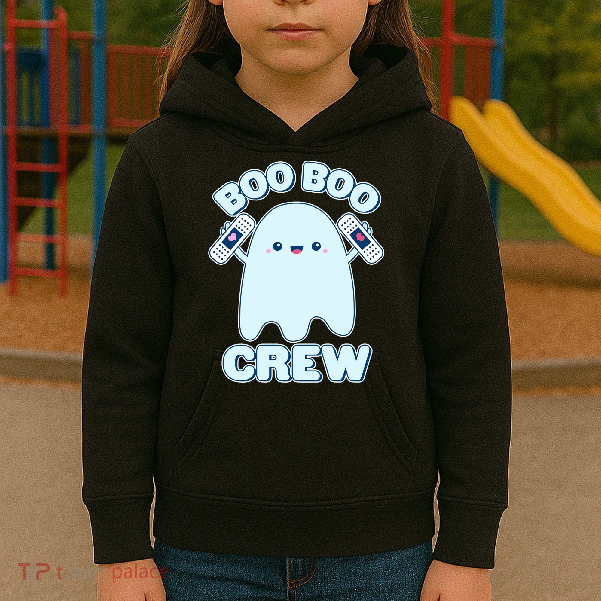 Cute Halloween Boo Boo Crew Band Aid Ghost Kids Hoodie