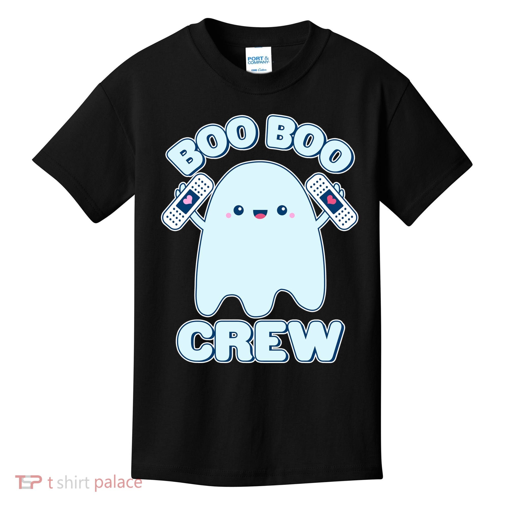 Cute Halloween Boo Boo Crew Band Aid Ghost Kids T-Shirt