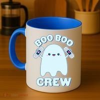 Cute Halloween Boo Boo Crew Band Aid Ghost Coffee Mug thumb 4