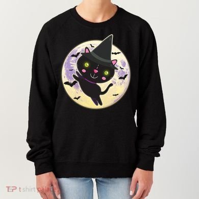 Cute Halloween Cat Moon Women's Sweatshirt