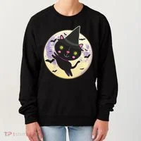 Cute Halloween Cat Moon Women's Sweatshirt thumb 0