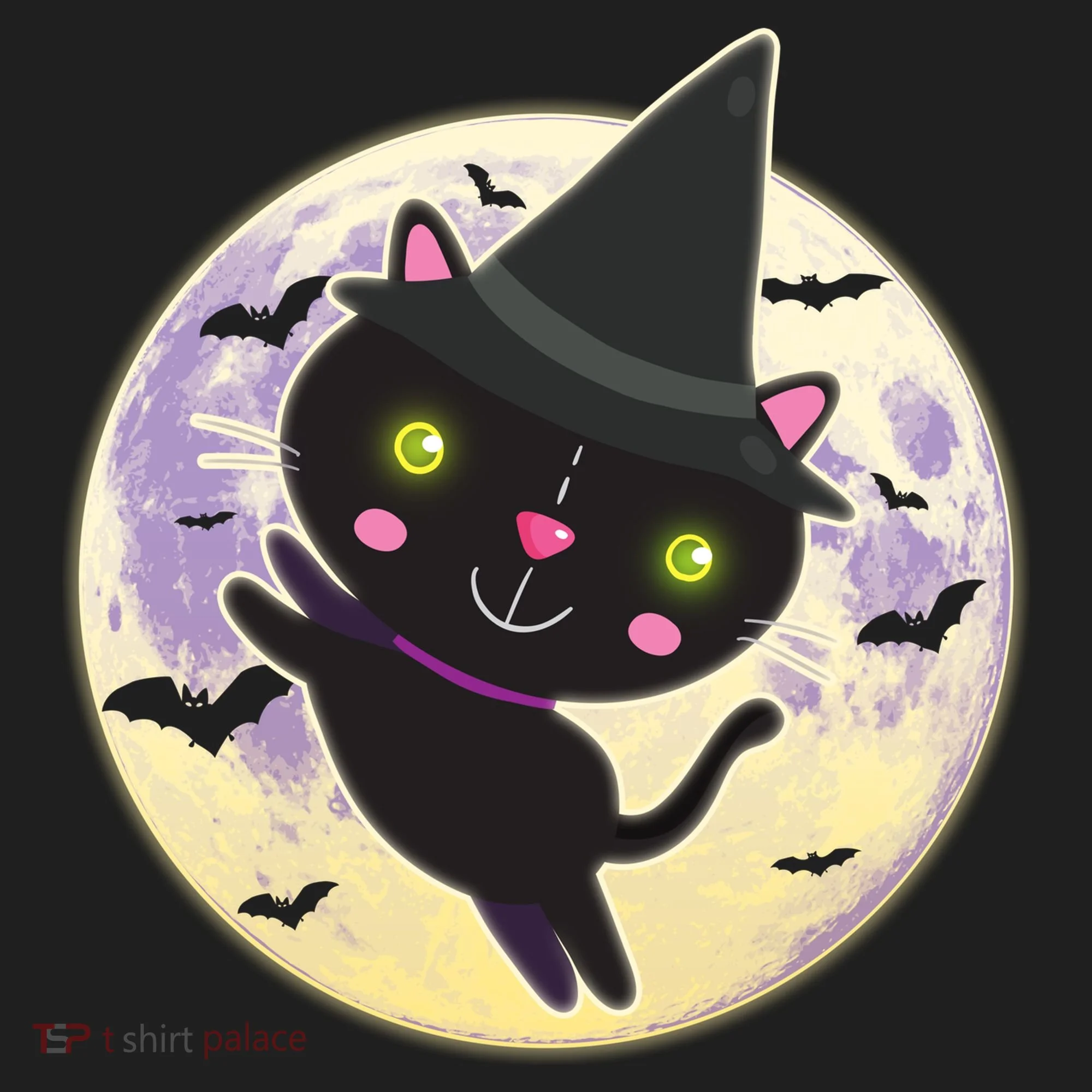 Cute Halloween Cat Moon Women's Sweatshirt