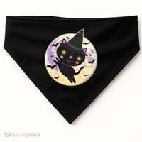 Cute Halloween Cat Moon USA-Made Doggie Bandana thumb 0